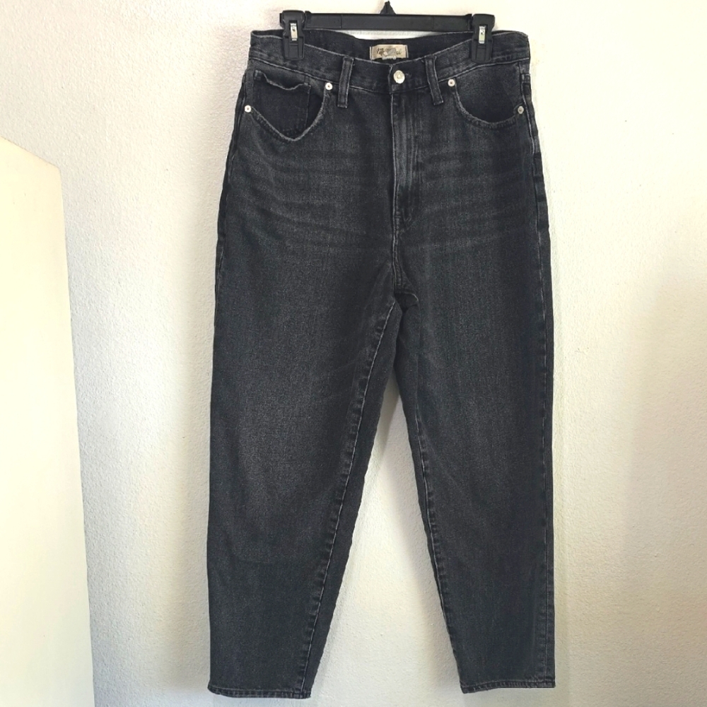 Madewell‎ Gray High-Waisted Baggy Tapered Jeans 30